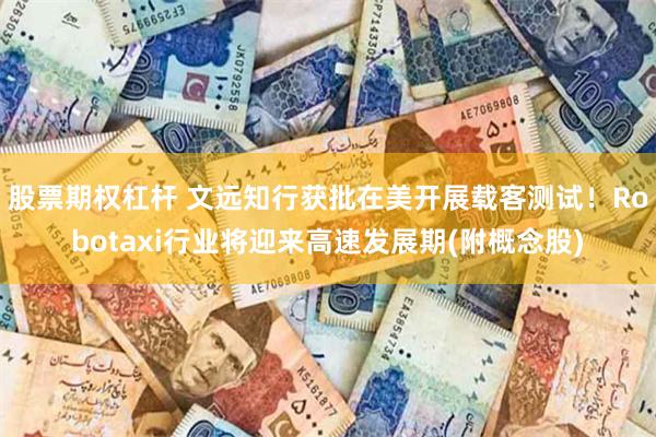 股票期权杠杆 文远知行获批在美开展载客测试！Robotaxi行业将迎来高速发展期(附概念股)
