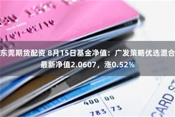 东莞期货配资 8月15日基金净值:广发策略优选混合最新净值2.0607,涨0.52%