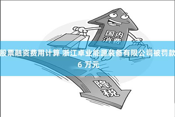 股票融资费用计算 浙江卓业能源装备有限公司被罚款 6 万元