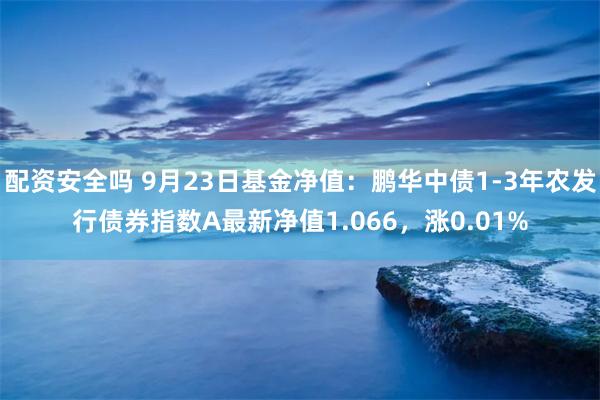 配资安全吗 9月23日基金净值：鹏华中债1-3年农发行债券指数A最新净值1.066，涨0.01%