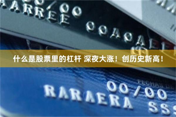 什么是股票里的杠杆 深夜大涨！创历史新高！