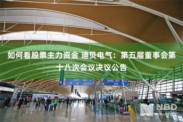 如何看股票主力资金 迪贝电气：第五届董事会第十八次会议决议公告
