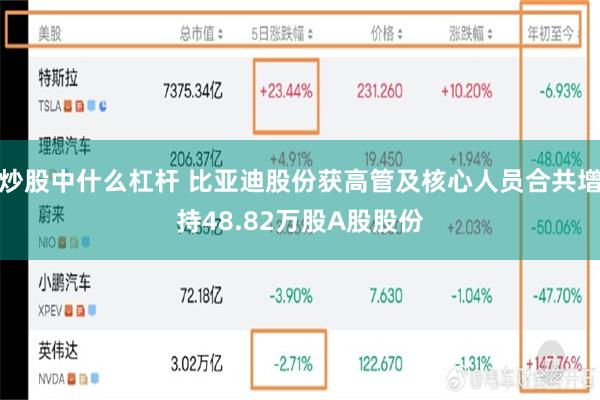 炒股中什么杠杆 比亚迪股份获高管及核心人员合共增持48.82万股A股股份