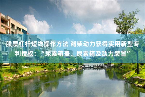 股票杠杆短线操作方法 潍柴动力获得实用新型专利授权:“尿素箱盖、尿素箱及动力装置”